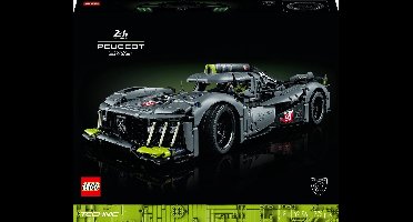 LEGO Technic PEUGEOT 9X8 24H Le Mans Hybrid Hypercar Modelauto Bouwpakket voor Volwassenen - 42156