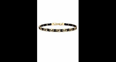 HS tailleriem dames – stretch metalen schakels – zwart/goud – 72-100 cm