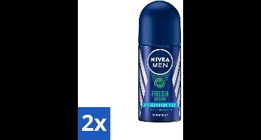 2 x Nivea - Men - Deodorant - Roller - Fresh Ocean - 50 ml - NIVEA MEN - Deodorant Roller - Frisheid - Oceaangeur - Zweetbescherming