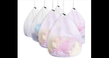 Kraftverdia® - Waszak - Waszakken - Wasnetten - Waszak groot - Verpakking van 6 waszakken voor wasmachines met snoerstoppers,babykleding/ondergoed/sokken