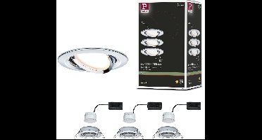 LED-inbouwlamp Nova Coin Set van 3 zwenkbaar rond 84mm 50° Coin 3x6W 3x470lm 230V 2700K Chroom