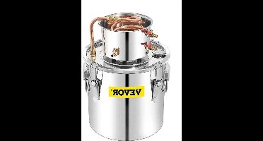 Vevor - Waterdestilleerder - DIY Moonshine-apparatuur - Alcoholwaterdestilleerder - 50L - Brouwmachine voor whisky, wijn, bier - Roestvrij staal - Zilver