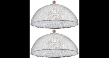 Set van 2x stuks luxe stevige Rvs vliegenkappen/voedselkappen 43 cm - Afdekkappen