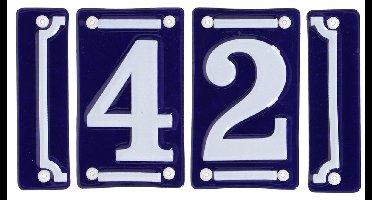 Best for Boots huisnummer 42 met sierrand - Oudhollands - emaille - blauw/wit