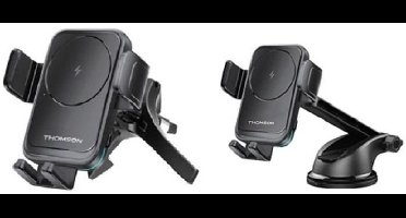 Telefoonhouder - THOMSON - Met inductielader - Twee montagesystemen: op ventilatierooster en via zuignap