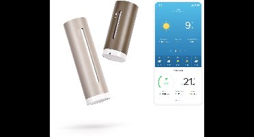 Netatmo Slim Weerstation ORIGINAL – 2e Generatie – CO2 & Geluidsmeter – Temperatuur, Luchtkwaliteit, UV & Pollen – Binnen & Buiten – Werkt met Apple Home, Alexa, Google