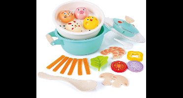 Speelgoed stoompan groot met echte stoom - Hape - vanaf 3 jaar