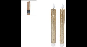 LED kaarsen afstandsbediening goud set 2 decoratief veilig.