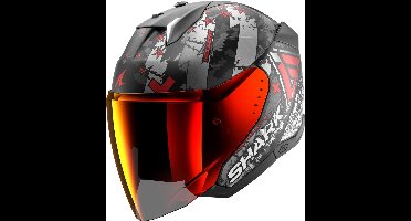 SHARK Skwal i3 Jet Hellcat Mat Zwart Chrome Rood KUR - Maat M - Helm
