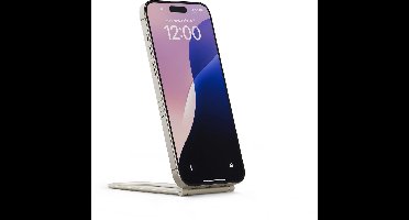 Twelve South Curve Nano Magnetische iPhone Stand – Veilig Vasthouden van MagSafe/Qi2 Telefoons – Aanpasbaar aan Elke Hoek – Ultralicht en Compact voor Makkelijk Meenemen - Beige