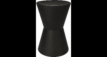 Home & Styling Bijzettafeltje Symetric - zwart - D29x H45 cm - Zink - plantenpot verhoger - koffie en lampen tafel