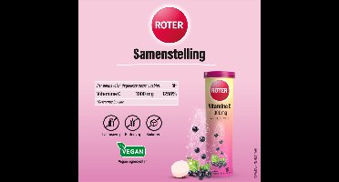 Roter Vitamine C 1000 mg Appel- Zwarte Bes - 2 x 15 bruistabletten - Voordeelverpakking