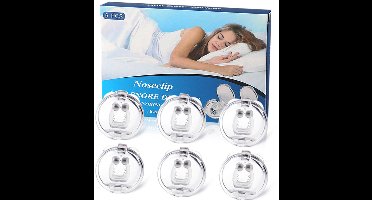 Magnetische neusclip tegen snurken 6-pack Transparent