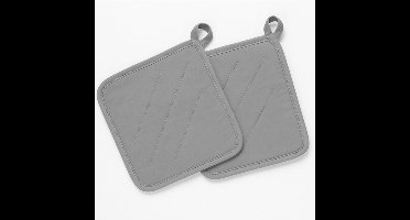 HEM Pannenlappen Lichtgrijs – Groot Formaat – 100% Katoen – Gevoerd met Polyester – Hittebestendig tot 250°C – Set van 2 – Keukenaccessoires