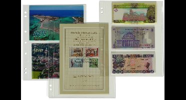 Insteekbladen, Volledig transparent - 1 vak horizontaal, Numis - 18 Rings - Vak afm: 165x219 mm.