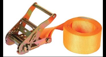 Toolland Spanband, eendelig, met ratel, voor het vastzetten van middelzware ladingen, max. 1000 kg, polyester, oranje, 3.65 m x 50 mm, 1 stuk