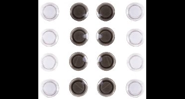 Benson Magneten rond - transparant - 16x stuks - D30 mm - koelkast magneetjes
