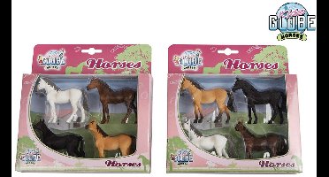 Kids Globe Paarden, 4st. 1:32