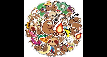 New Age Devi - Luiaard Stickers 50 Stuks Dieren- en Grappige Stickers Laptop en Kinderen- en Volwassenen Stickers Stickervellen en Plakstickers Koffer- en Bullet Journal Stickers