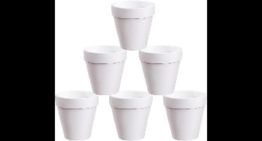 ByShane - Terracotta potten met drainagegat voor sappige planten en ambachtelijke projecten - Set van 6 - Wit - 9x9cm