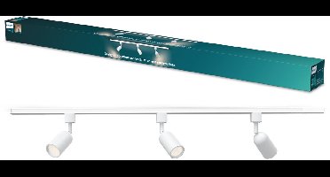 Philips EasyLink Shea Starterkit - 3 Spots op 1 meter rail - GU10 fitting - Maximaal wattage: 7W - Wit - 3-pack - Railverlichting