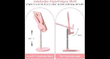 JGS Premium - Verstelbare Bunny Telefoonstandaard voor Bureau - Roze - Mobiele Telefoonhouder - Schattig Konijn - Draagbare Telefoon Dock - Tablets Standaard - Telefoonhouder - Mobiele Telefoons - Tablets