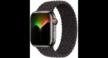 Apple Gevlochten solobandje voor de Apple Watch | 44/45/46/49 mm - Maat 8 - Black Unity