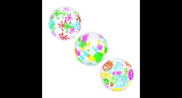 Bestway Strandbal Verfmotief Junior 50 Cm Vinyl Transparant