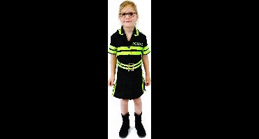Rubie's Verkleedkostuum Politie Meisjes Zwart/neongroen Mt 104