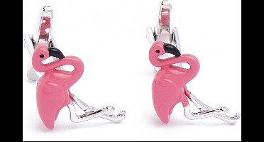 Manchetknopen - Vogel Roze Flamingo