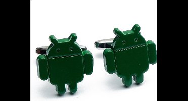 Manchetknopen - Andriod Mannetje Poppetje Groen