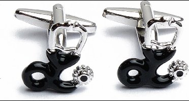 Manchetknopen - Stethoscoop met Zwart Accent