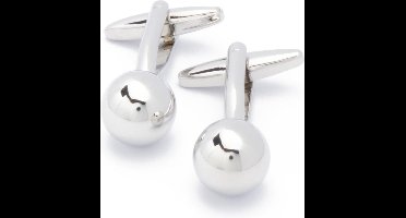 Manchetknopen - Bol Bal Glanzend Zilverkleurig