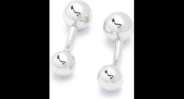 Manchetknopen - Zilveren Bol Bal Twee Bollen