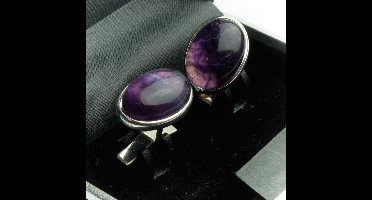 Manchetknopen - Echt Zilver 925 Amethist