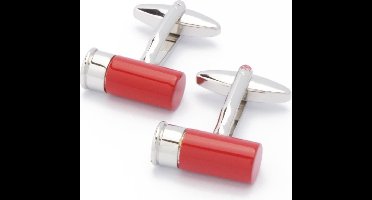 Manchetknopen - Shotgun Jachtgeweer Huls Kogel Rood