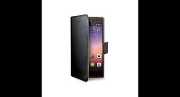 Celly Wally Bookcase hoesje - Geschikt voor Huawei Ascend P8 - Kunstleer - Pasjeshouder - Zwart