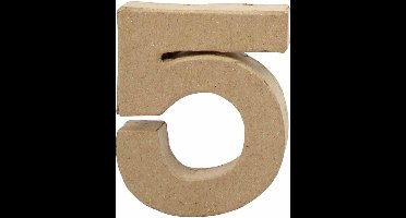 Creative Cijfer 5 Papier-mâché 10 X 8,5 Cm