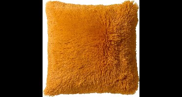 Dutch Decor FLUFFY - sierkussen 60x60 cm - superzacht - XL kussen - Golden Glow - geel - Inclusief binnenkussen - Luxe kussens voor woonkamer & bank