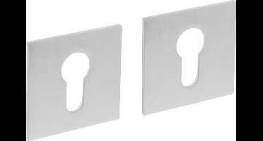 Intersteel Magneet rozet vierkant met profielcilindergat rvs geborsteld