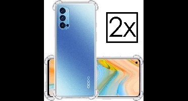 Hoesje - 2 Stuks - Geschikt voor OPPO Reno 4 Pro 5G - Sterk & Shockproof - Siliconen Case - Back Cover - Telefoon Hoes Shock Proof - Transparant