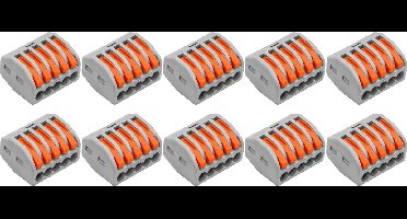 Lasklem Set 10 Stuks - 5 Polig met Klemmetjes - Grijs/Oranje