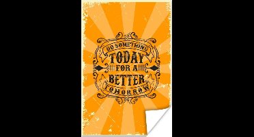 Poster Vintage - Design - Tekst - 20x30 cm - Vaderdag cadeau - Geschenk - Cadeautje voor hem - Tip - Mannen