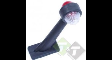 Markeringslamp, schuin 19cm  Breedtelamp rood/ wit, 45 graden,