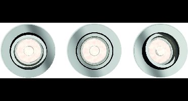 Philips Donegal inbouwspot - 3-lichts - chroom - rond