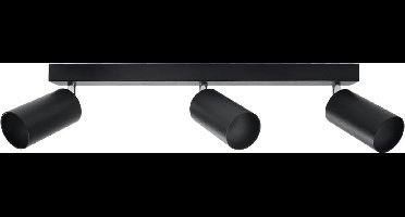 Moderne plafond spot drie dubbel | opbouw | zwart | 3 x GU10 fitting