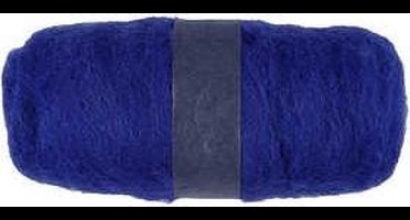Gekaarde Wol, koningsblauw, 100 gr/ 1 bol
