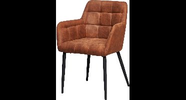 Livingfurn - Eetkamerstoel Bronco Cognac - Stof - 64x62x85