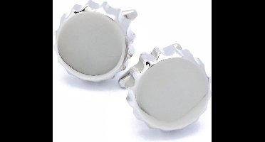 Manchetknopen - Bierdoppen Hoog Zilverkleurig