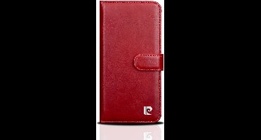 Pierre Cardin Echt Lederen Dubbele Boekmodel Voor IPhone Xs Max - Rood
